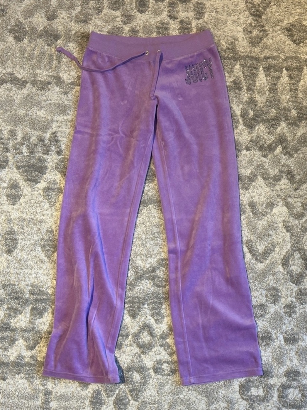 Juicy Couture Purple Velour Track Pants with Embellished Logo 💜